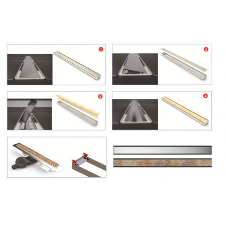 Душевой лоток Berges Wasserhaus B1 Keramik 800 (в стену) 095119 черный матовый